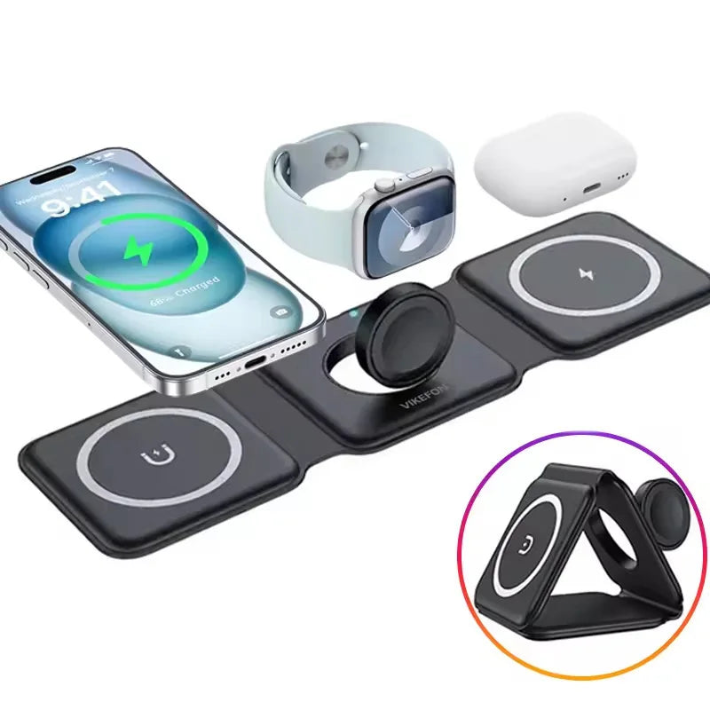 3-in-1 Magnetic Folding Wireless Charger
