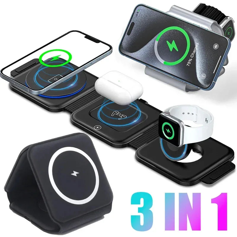 3-in-1 Magnetic Folding Wireless Charger