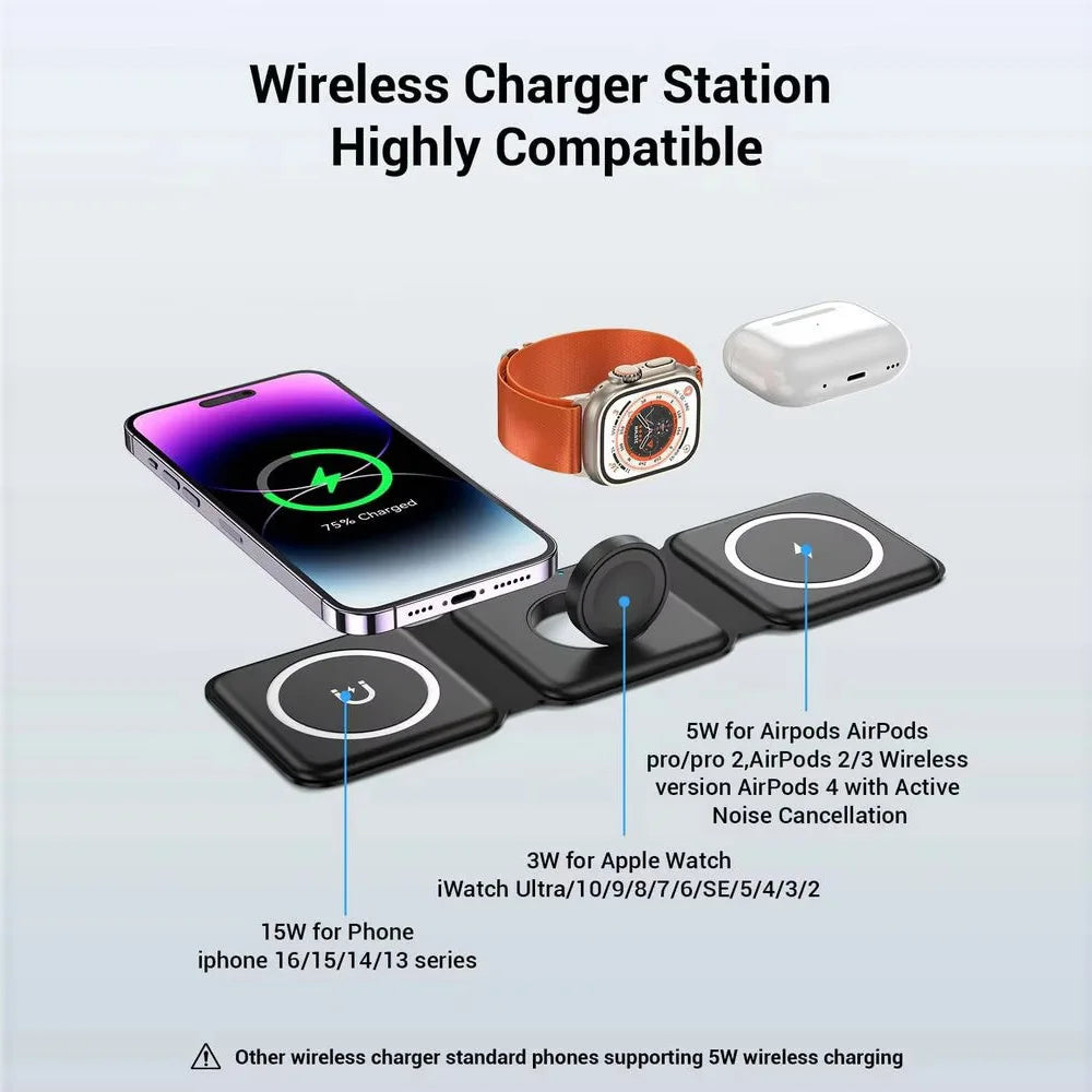 3-in-1 Magnetic Folding Wireless Charger